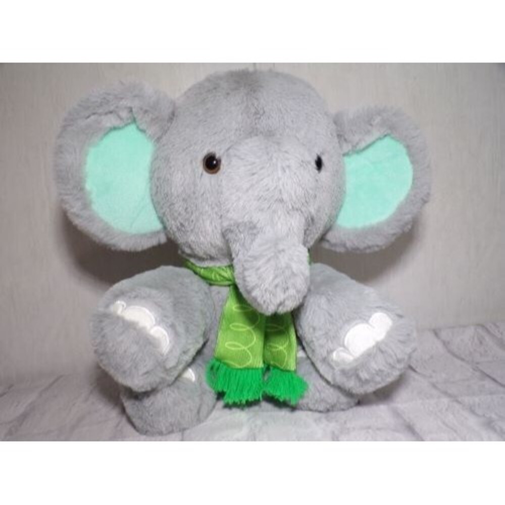 Animal Adventure Elephant Plush Stuffed 11" Gray with Scarf Soft Snuggly Cuddly